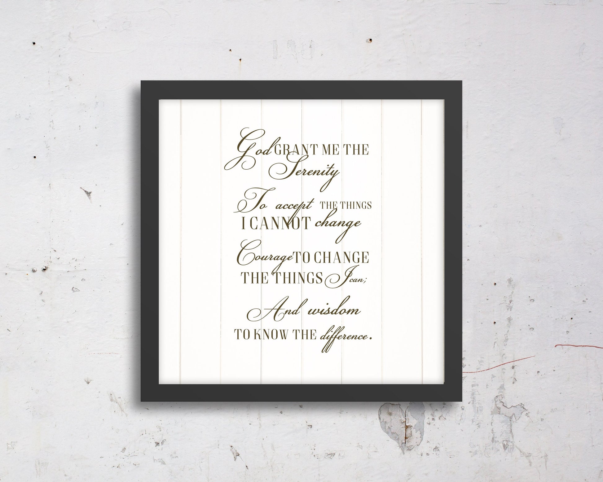 Serenity Prayer Customized Wall Art on Canvas or Framed - HoneycombProverbs - Giclée - Christian Wall Art