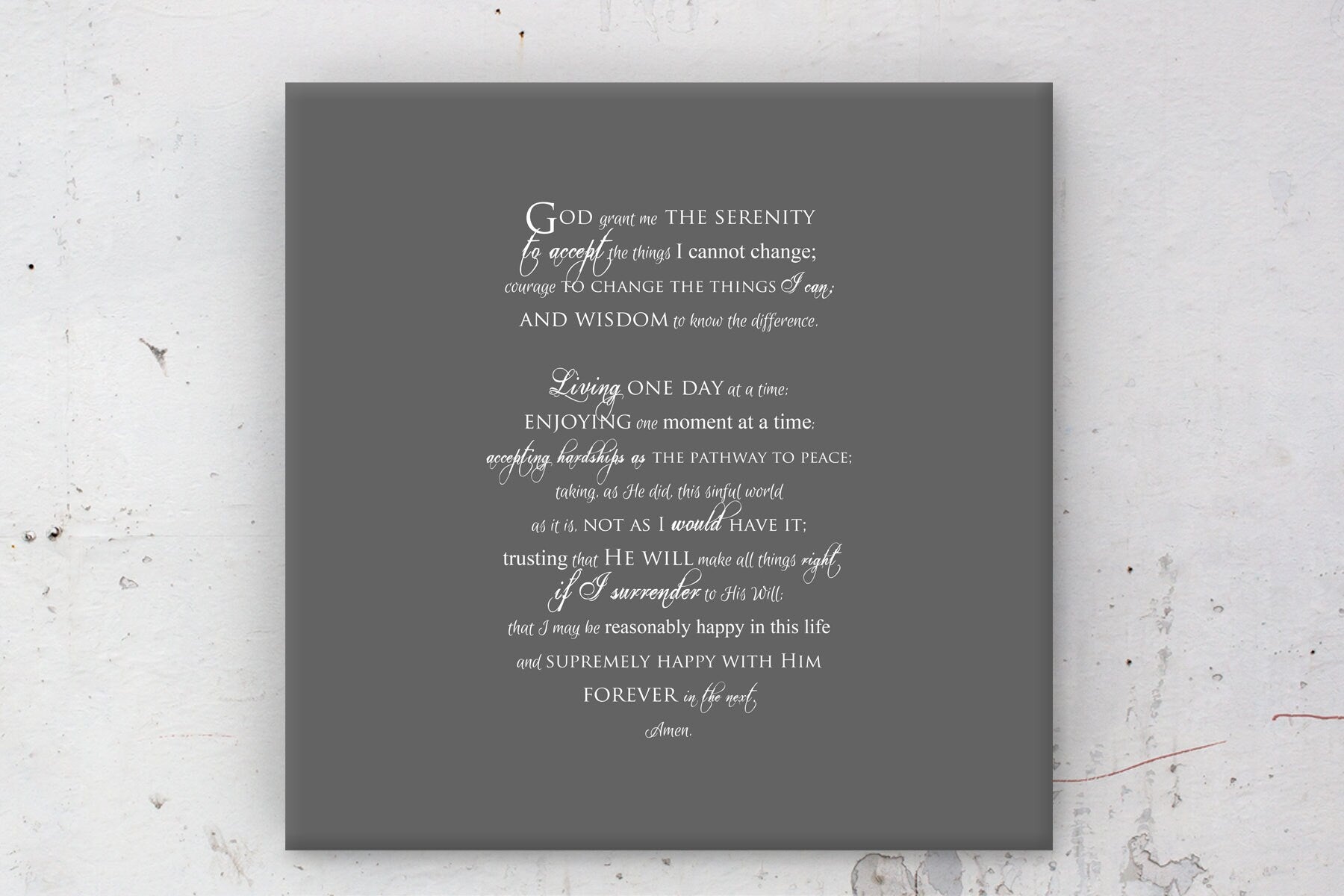 Serenity Prayer Custom Framed or Canvas Gift Decor - HoneycombProverbs - Giclée - Christian Wall Art