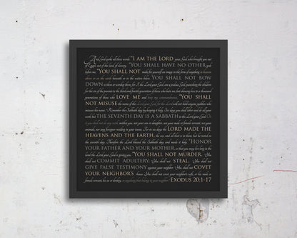 The 10 Commandments or Custom Scripture Wall Decor - HoneycombProverbs - Giclée - Christian Wall Art
