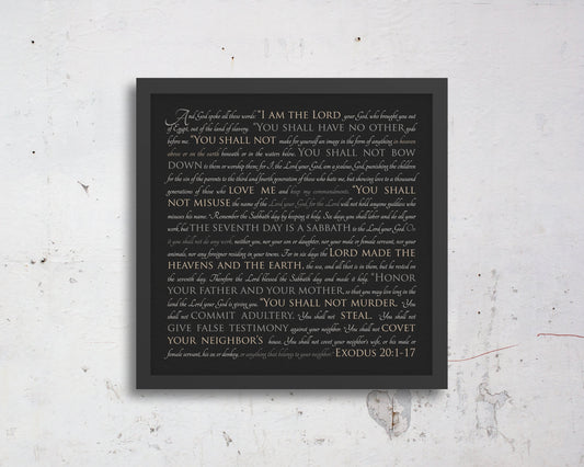 The 10 Commandments or Custom Scripture Wall Decor - HoneycombProverbs - Giclée - Christian Wall Art