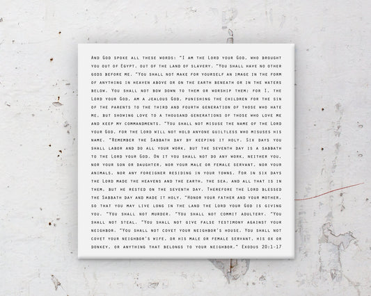 The 10 Commandments Black and White Modern Decor - HoneycombProverbs - Giclée - Christian Wall Art