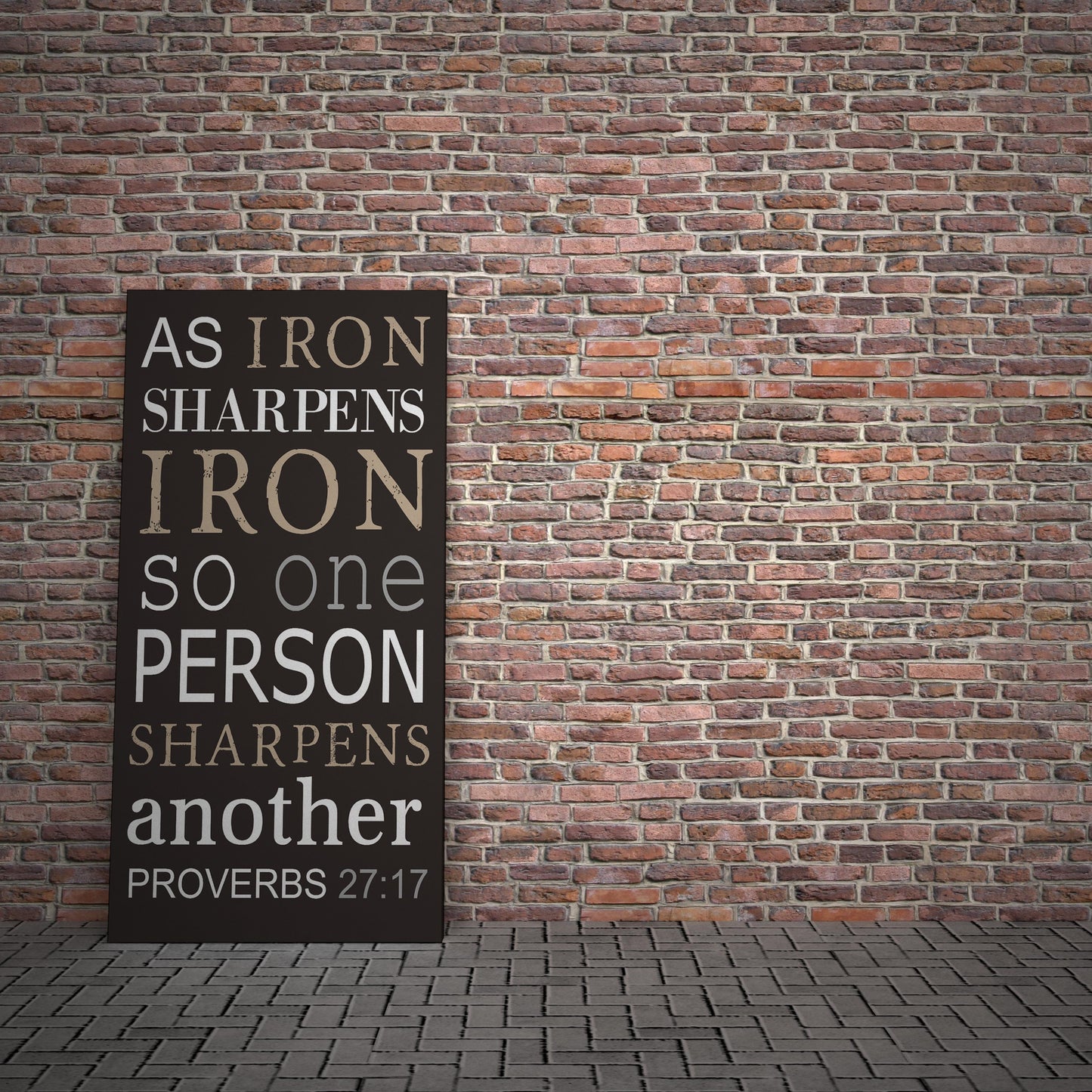 Scripture Subway Art: Iron Sharpens Iron - HoneycombProverbs - Wall Decor - Christian Wall Art