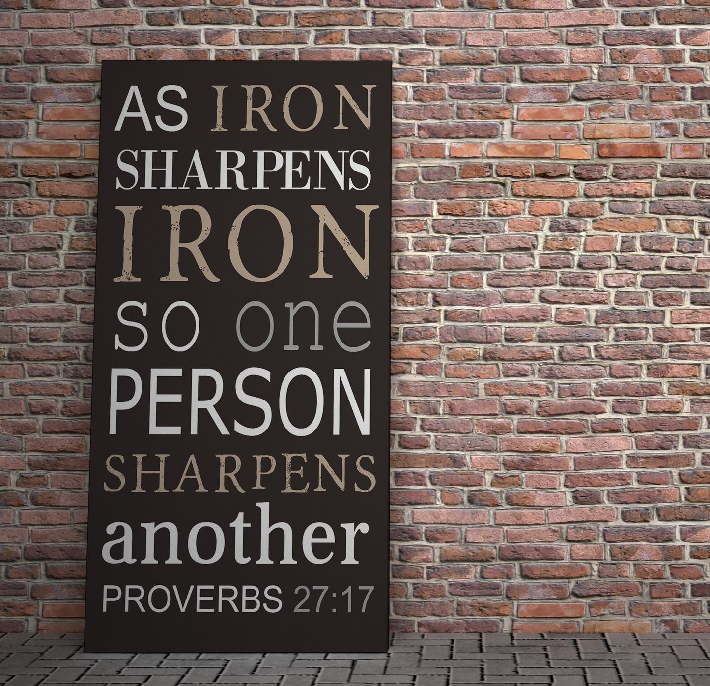 Scripture Subway Art: Iron Sharpens Iron - HoneycombProverbs - Wall Decor - Christian Wall Art