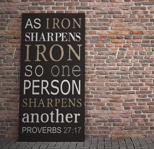 Scripture Subway Art: Iron Sharpens Iron - HoneycombProverbs - Wall Decor - Christian Wall Art