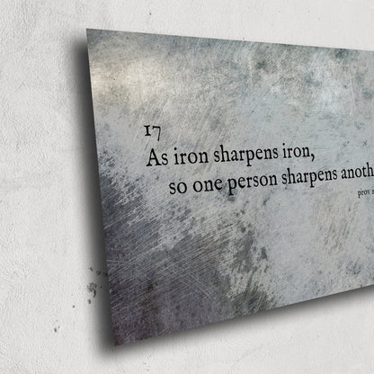As Iron Sharpens Iron - Proverbs 27:17 Industrial Metal Wall Decor - HoneycombProverbs - Wall Decor - Iron Anniversary Gifts