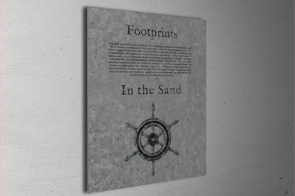 Footprints in the Sand, Galvanized Metal Sign - HoneycombProverbs - Signs - Christian Wall Art