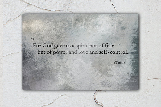2 Timothy 1:7, Metal Christian Art - HoneycombProverbs - Signs - Christian Wall Art