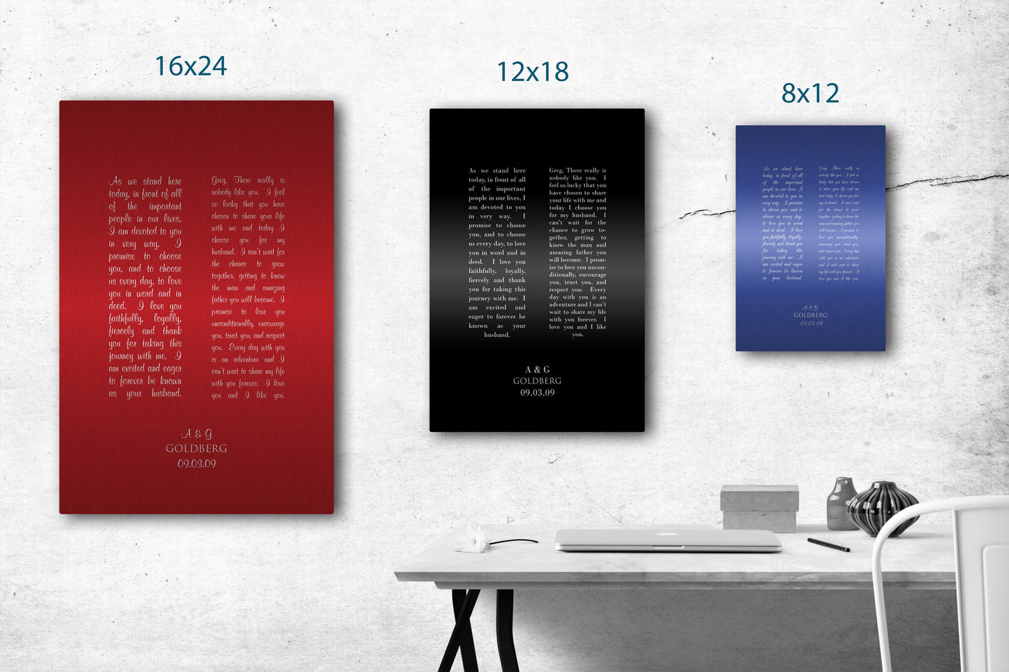 Custom Tin Wedding Vow Art - HoneycombProverbs - Wall Hangings - Wedding Vow Wall Art