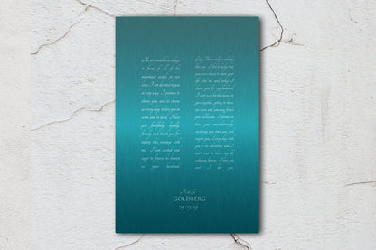 Custom Tin Wedding Vow Art - HoneycombProverbs - Signs - Tin and Aluminum Gifts