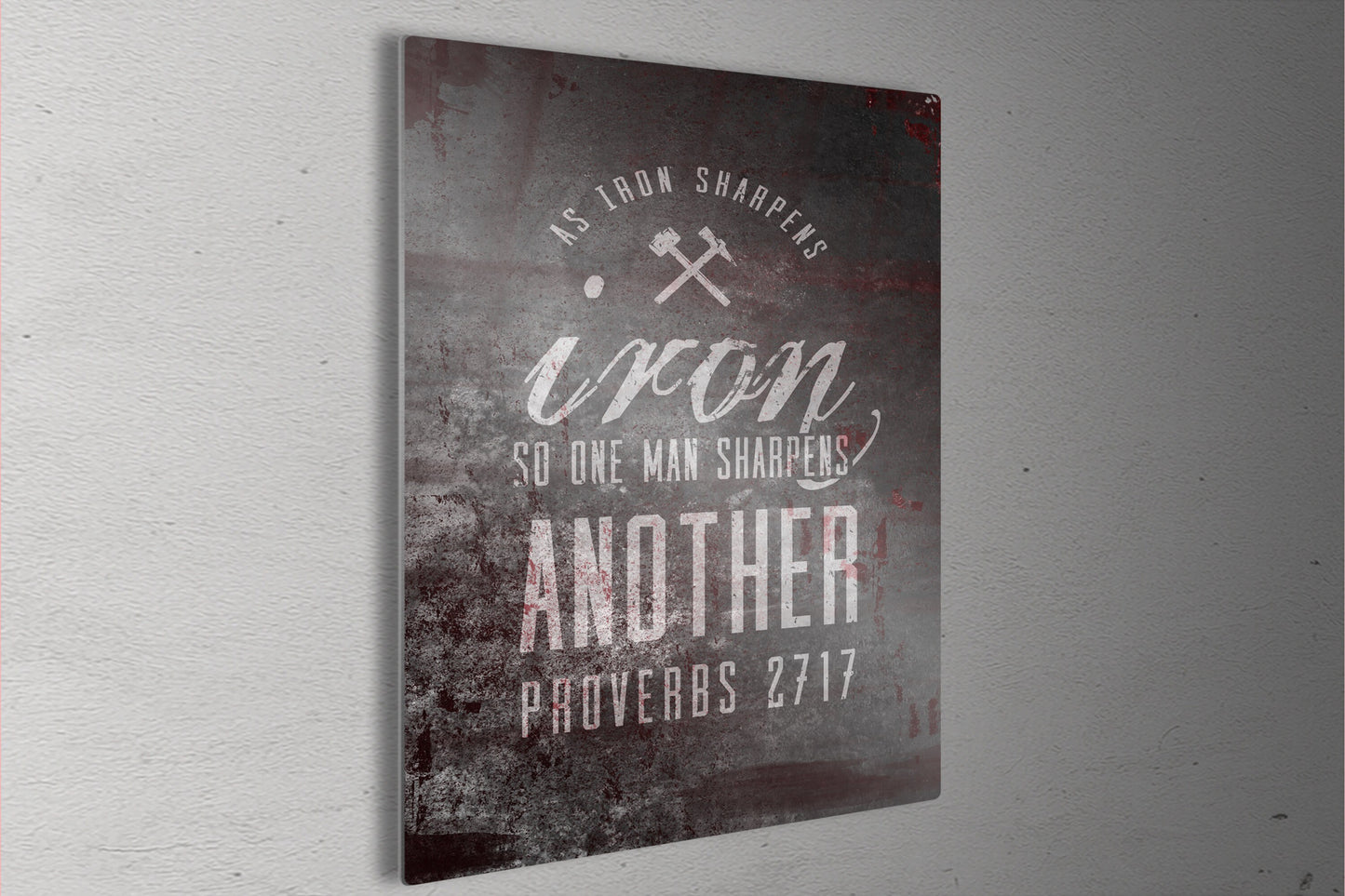 Iron Works Sign As Iron Sharpens Iron - HoneycombProverbs - Wall Decor - Christian Wall Art