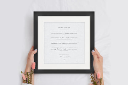 The Marriage Box, Personalized Framed Wedding Gift - HoneycombProverbs - Gifts For The Couple - Christian Wall Art