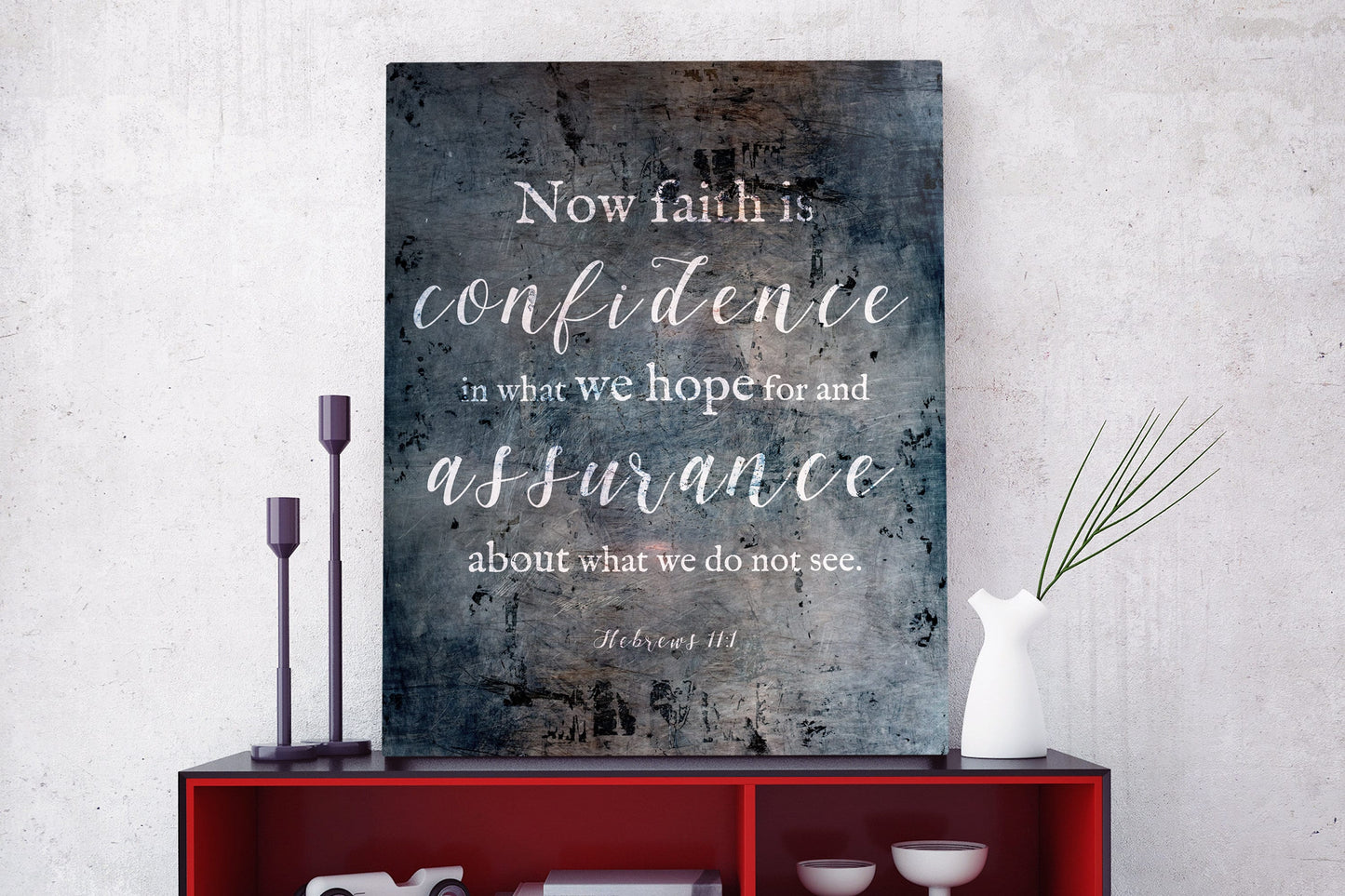 Hebrews 11:1 Distressed Metal Sign - HoneycombProverbs - Signs - Tin and Aluminum Gifts