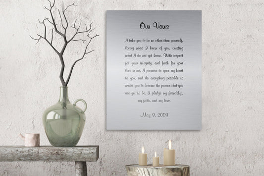 Customizable Wedding Vow Decor on Tin - HoneycombProverbs - Signs - Wedding Vow Wall Art