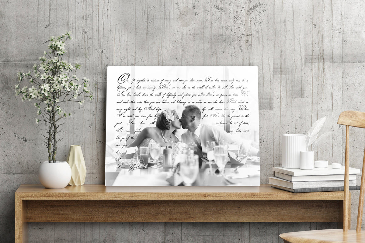Personalized Metal Photo Print, Photo Tin, Large Metal Portrait, Tenth Wedding Anniversary Gift for Wife - HoneycombProverbs - Signs - Tin and Aluminum Gifts
