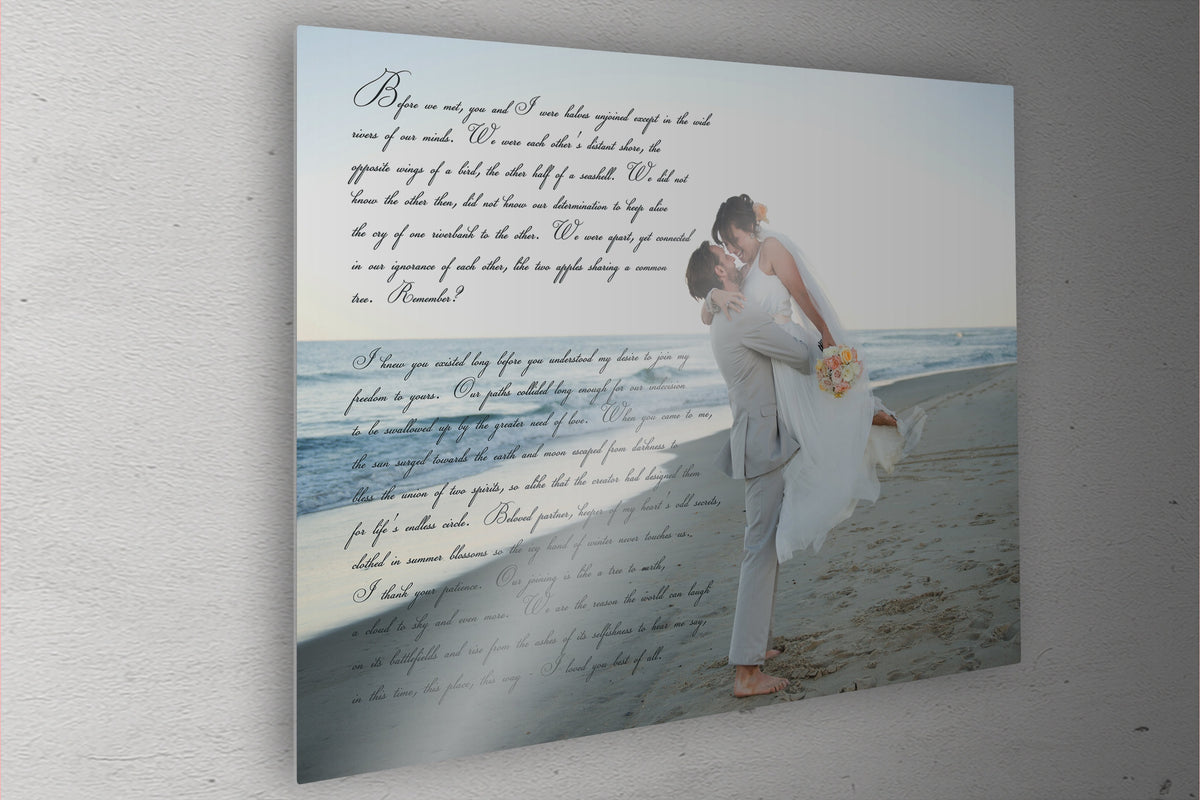 Personalized Metal Photo Print, Photo Tin, Large Metal Portrait, Tenth Wedding Anniversary Gift for Wife - HoneycombProverbs - Signs - Tin and Aluminum Gifts