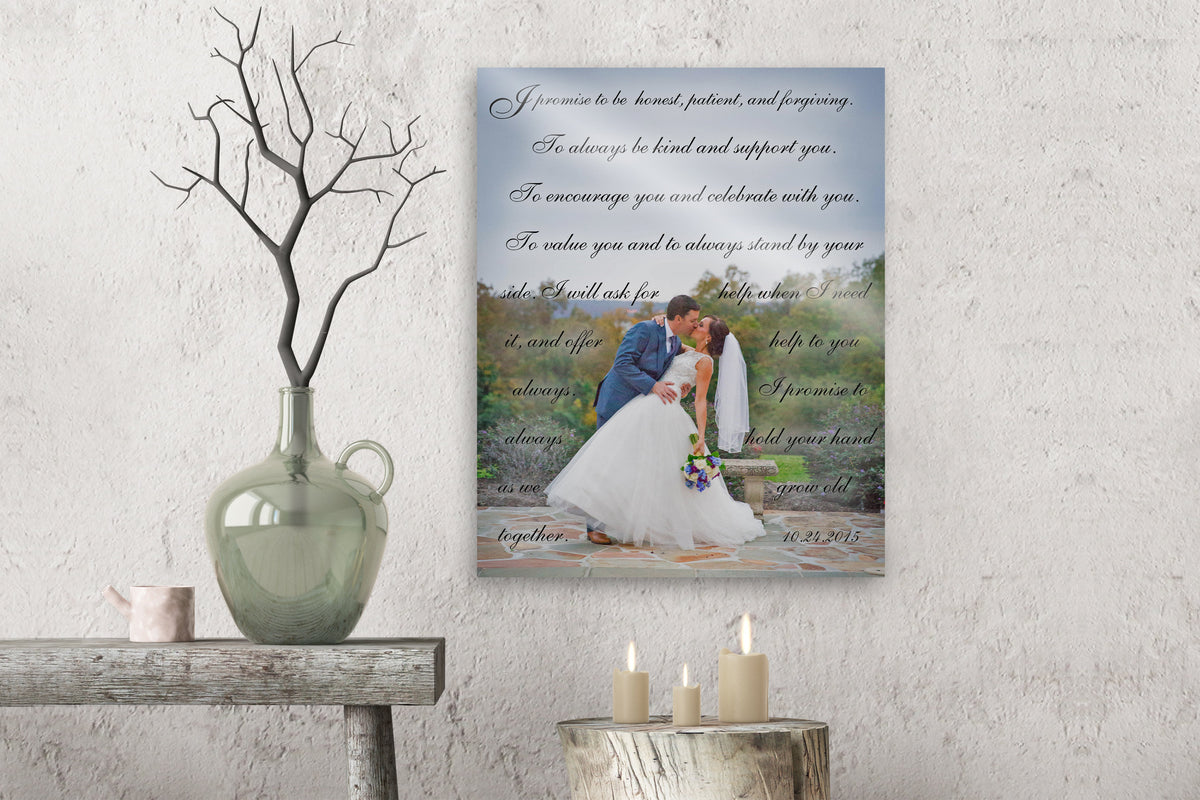 Personalized Metal Photo Print, Photo Tin, Large Metal Portrait, Tenth Wedding Anniversary Gift for Wife - HoneycombProverbs - Signs - Tin and Aluminum Gifts
