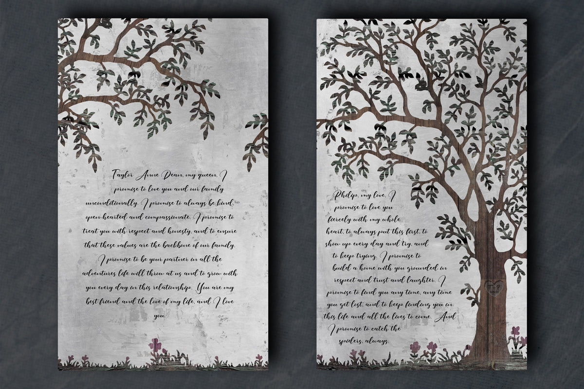 Love Never Fails, Personalized 2 Piece Wedding Gift - HoneycombProverbs - Signs - Tin and Aluminum Gifts