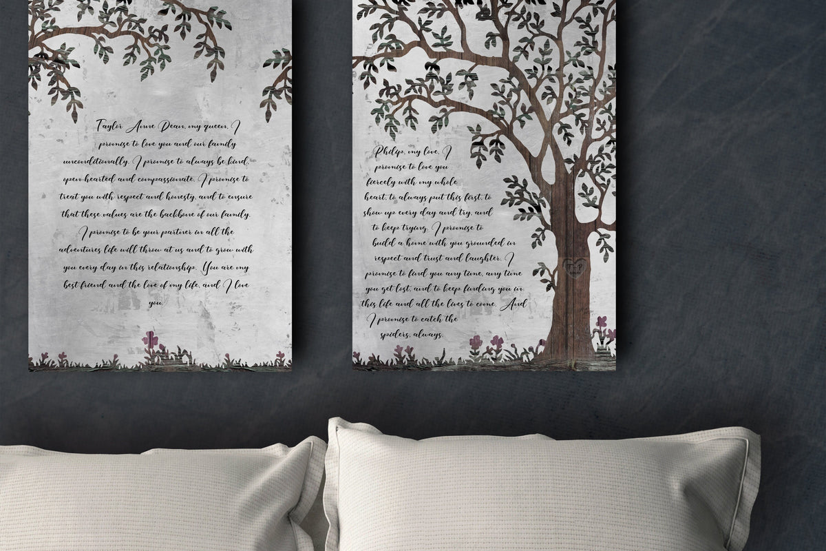 Love Never Fails, Personalized 2 Piece Wedding Gift - HoneycombProverbs - Signs - Tin and Aluminum Gifts