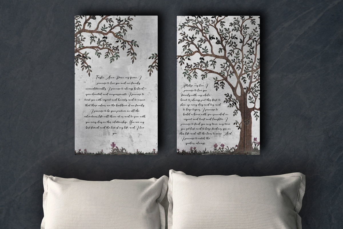 Love Never Fails, Personalized 2 Piece Wedding Gift - HoneycombProverbs - Signs - Tin and Aluminum Gifts