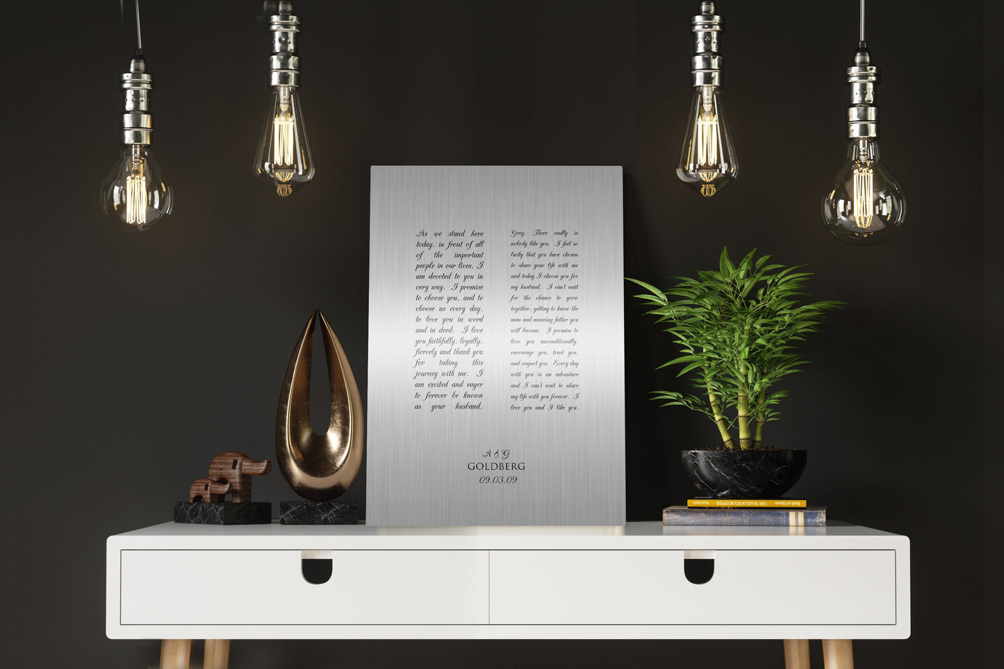 Custom Tin Wedding Vow Art - HoneycombProverbs - Wall Hangings - Wedding Vow Wall Art