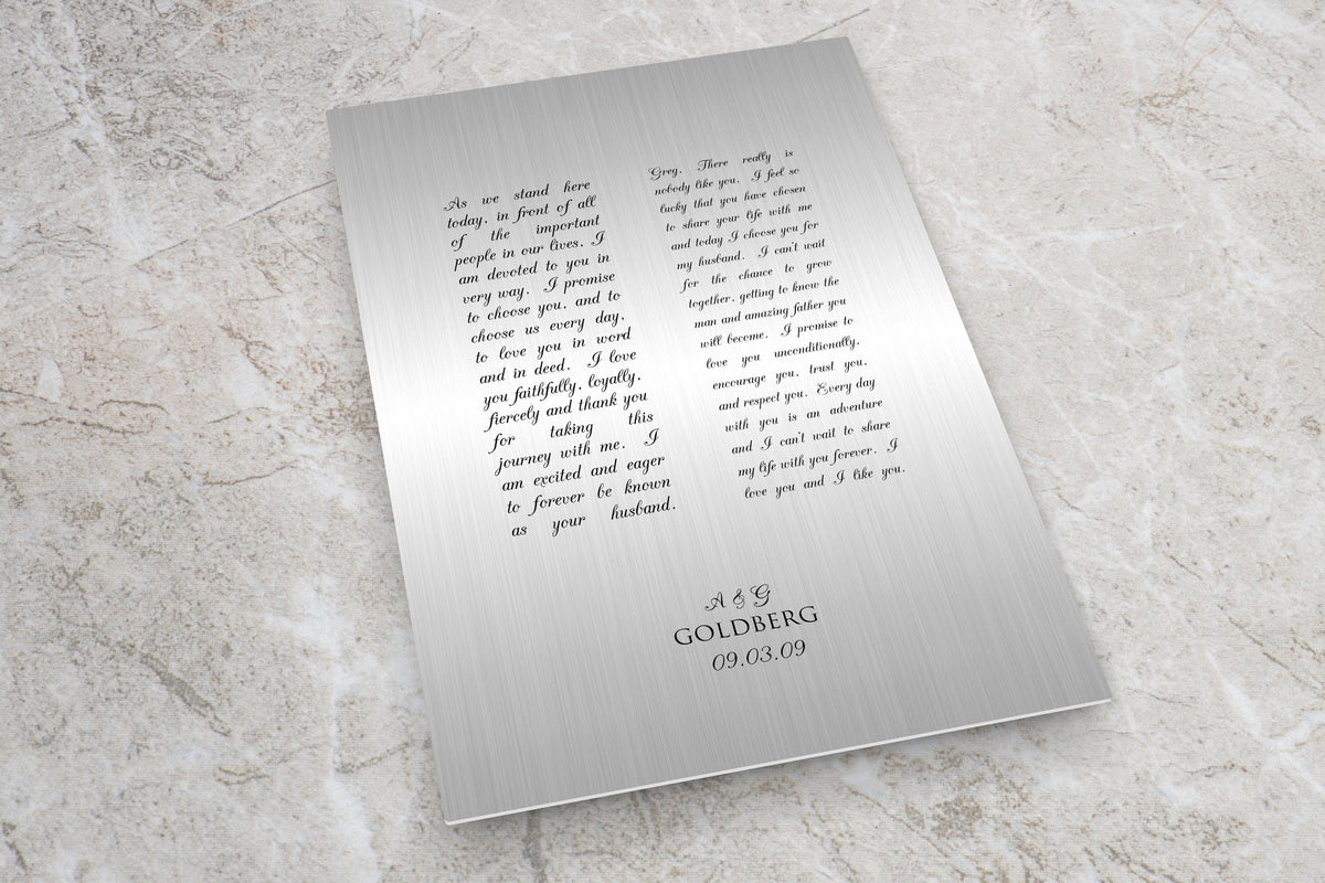 Custom Tin Wedding Vow Art - HoneycombProverbs - Signs - Tin and Aluminum Gifts