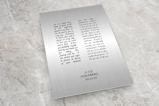 Custom Tin Wedding Vow Art - HoneycombProverbs - Signs - Tin and Aluminum Gifts