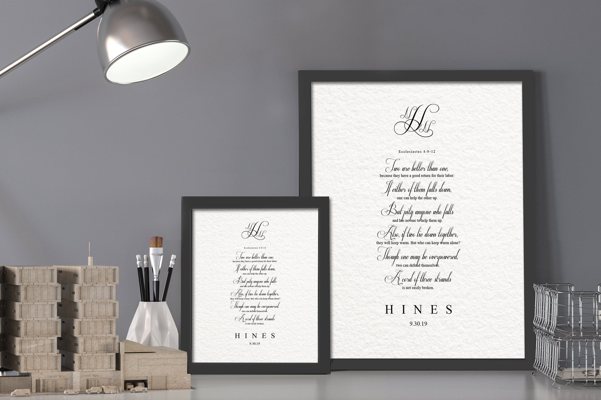 Framed Wedding Keepsake Ecclesiastes 4:9-12 - HoneycombProverbs - Gifts For The Couple - Christian Wall Art