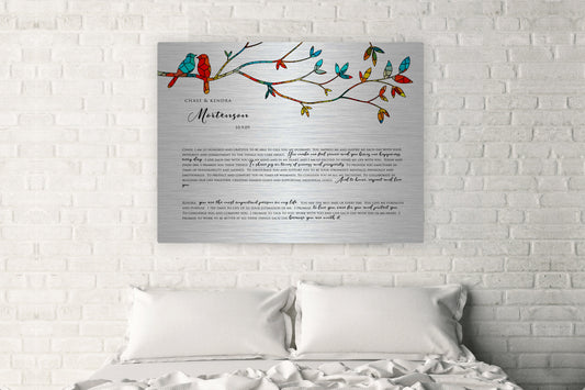 Lovebird Wedding Vow Sign on Tin - HoneycombProverbs - Signs - Tin and Aluminum Gifts