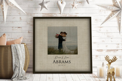 Personalized Portrait on Linen - HoneycombProverbs - Gifts For The Couple - Photo Plaques
