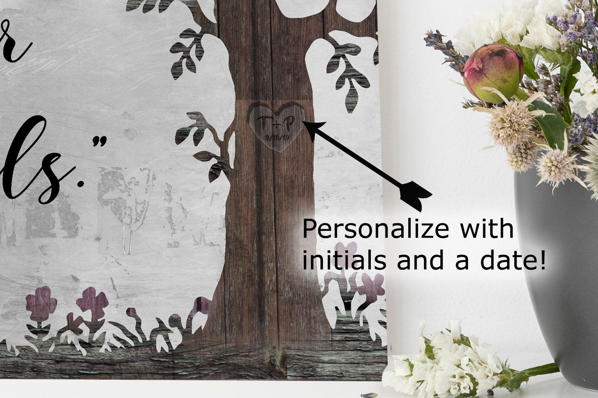 Love Never Fails, Personalized 2 Piece Wedding Gift - HoneycombProverbs - Signs - Tin and Aluminum Gifts