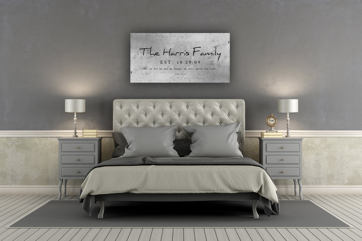 Rustic Family Name Sign with Joshua 24:15 - HoneycombProverbs - Signs - Tin and Aluminum Gifts