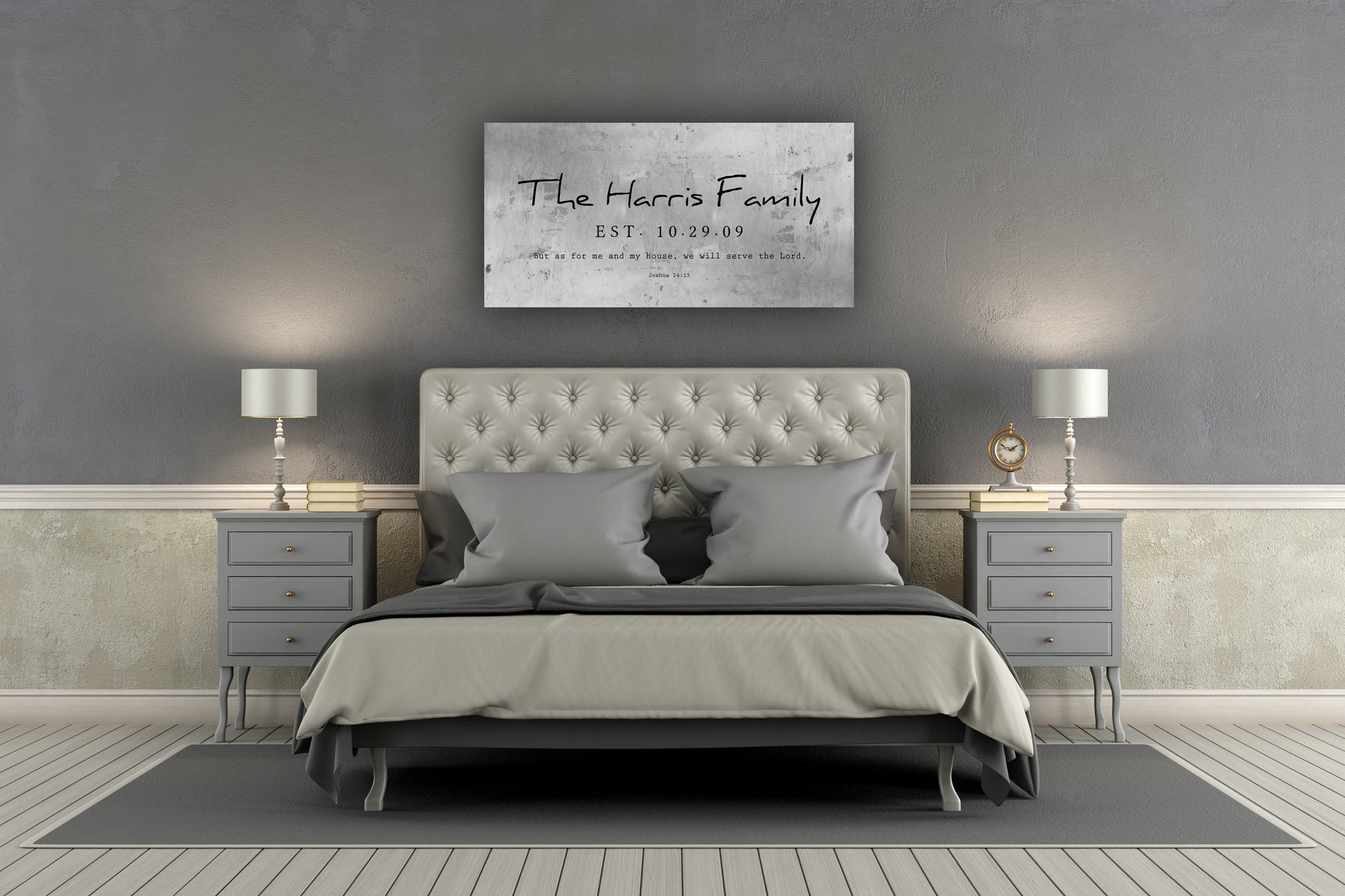 Joshua 24:15 Family Name Sign on Tin - HoneycombProverbs - Signs - Name Signs Wall Art