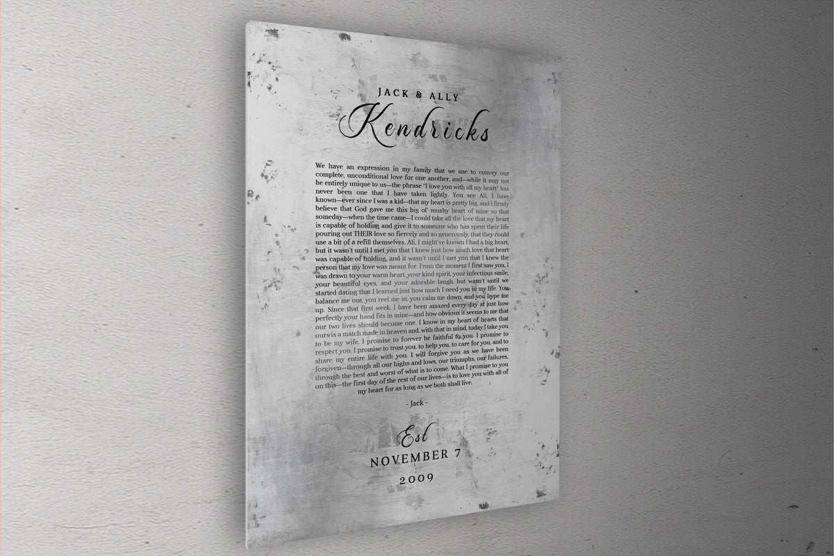 Tin Wedding Anniversary Gift, Wedding Vow Keepsake - HoneycombProverbs - Signs - Tin and Aluminum Gifts