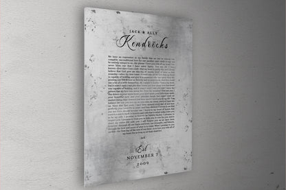 Tin Wedding Anniversary Gift, Wedding Vow Keepsake - HoneycombProverbs - Signs - Tin and Aluminum Gifts