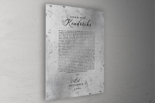 Custom Wedding Vow Metal Print - HoneycombProverbs - Wall Hangings - Wedding Vow Wall Art