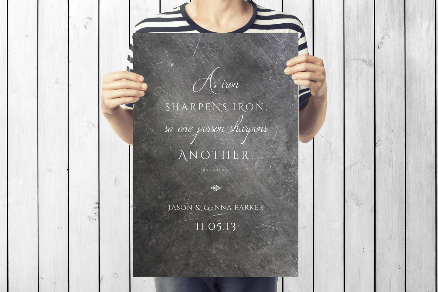 As Iron Sharpens Iron Personalized Gift - HoneycombProverbs - Signs - Christian Wall Art