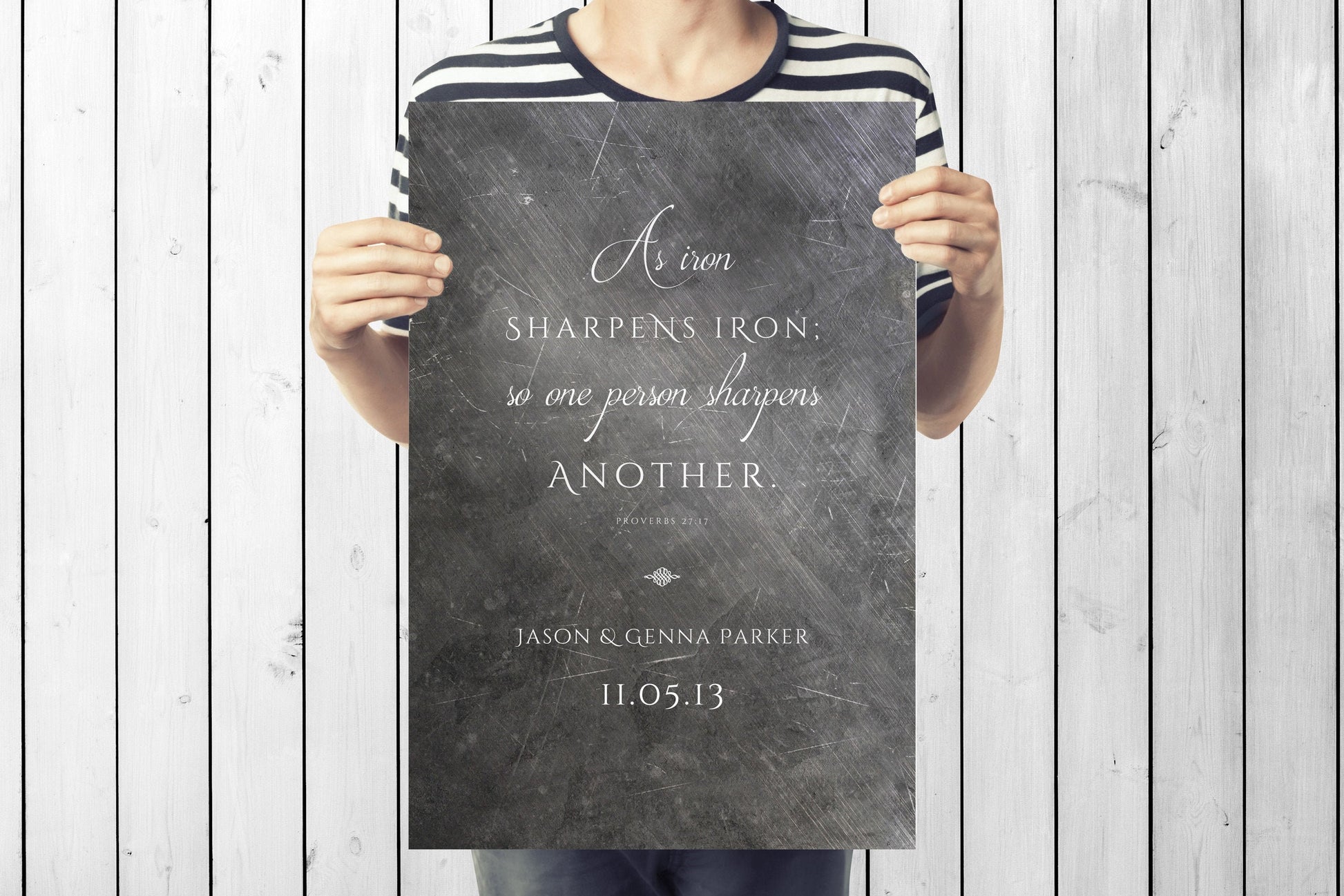 As Iron Sharpens Iron Personalized Gift - HoneycombProverbs - Signs - Christian Wall Art