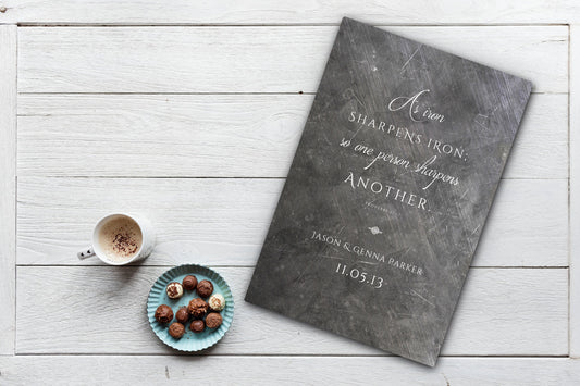 As Iron Sharpens Iron Personalized Gift - HoneycombProverbs - Gifts For The Couple - Christian Wall Art