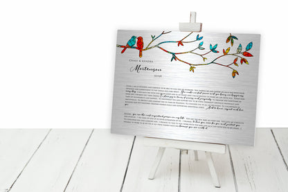 Lovebird Wedding Vow Sign on Tin - HoneycombProverbs - Signs - Tin and Aluminum Gifts