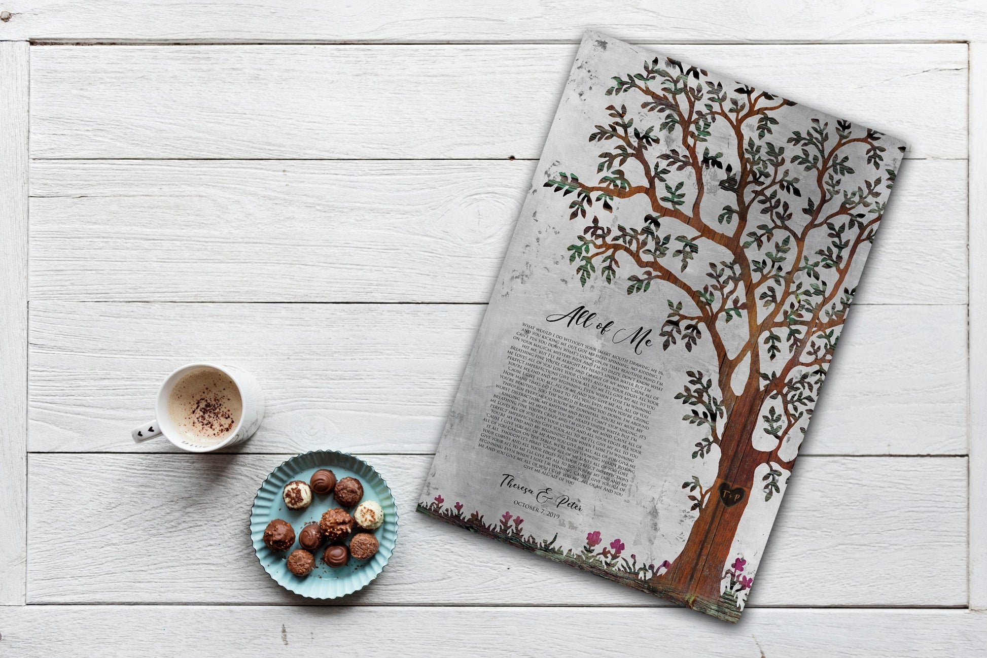 Our Tree, Custom Song Lyric Gift on Tin - HoneycombProverbs - Signs - Rustic Lyrics Wall Decor