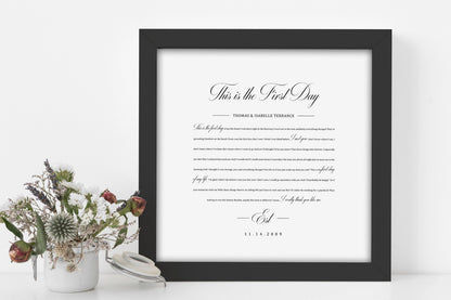 1st Year Anniverary Gift, Paper Anniversary Gift, Song Lyrics on Paper, 1st Wedding Anniversary Gift, Framed Lyric, Song Print, Wedding Gift - HoneycombProverbs - Gifts For The Couple - 1st Year Paper Gifts