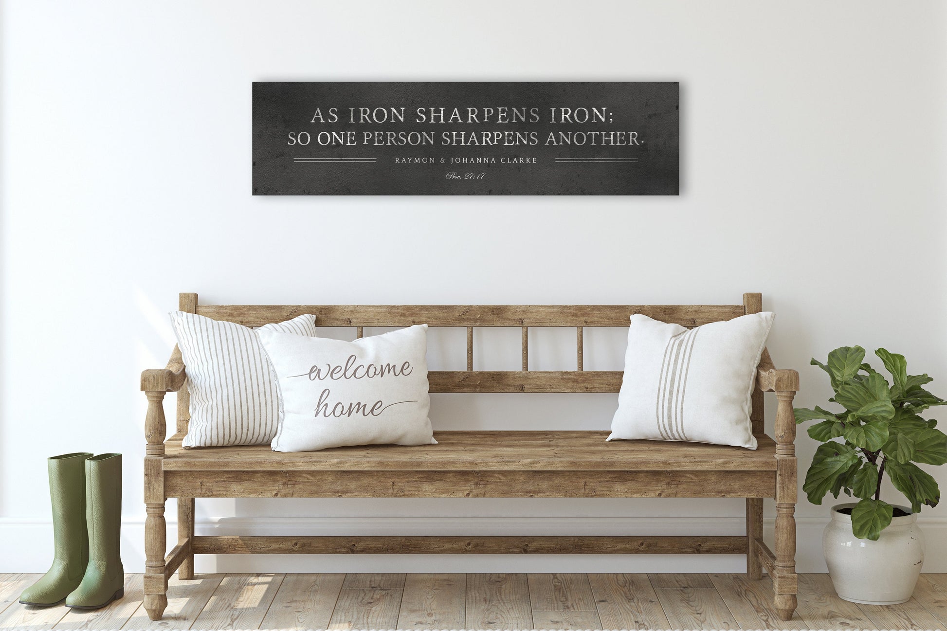 Iron Anniversary Gift, Iron Sharpens Iron Sign - HoneycombProverbs - Signs - Christian Wall Art