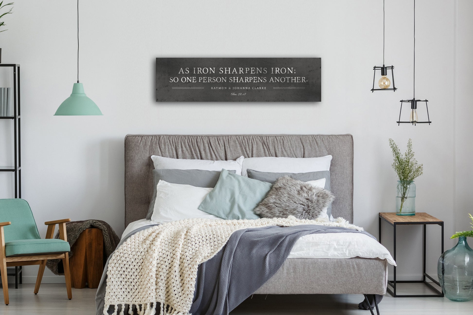 Iron Sharpens Iron Sign, Personalized Family Name Sign - HoneycombProverbs - Signs - Christian Wall Art