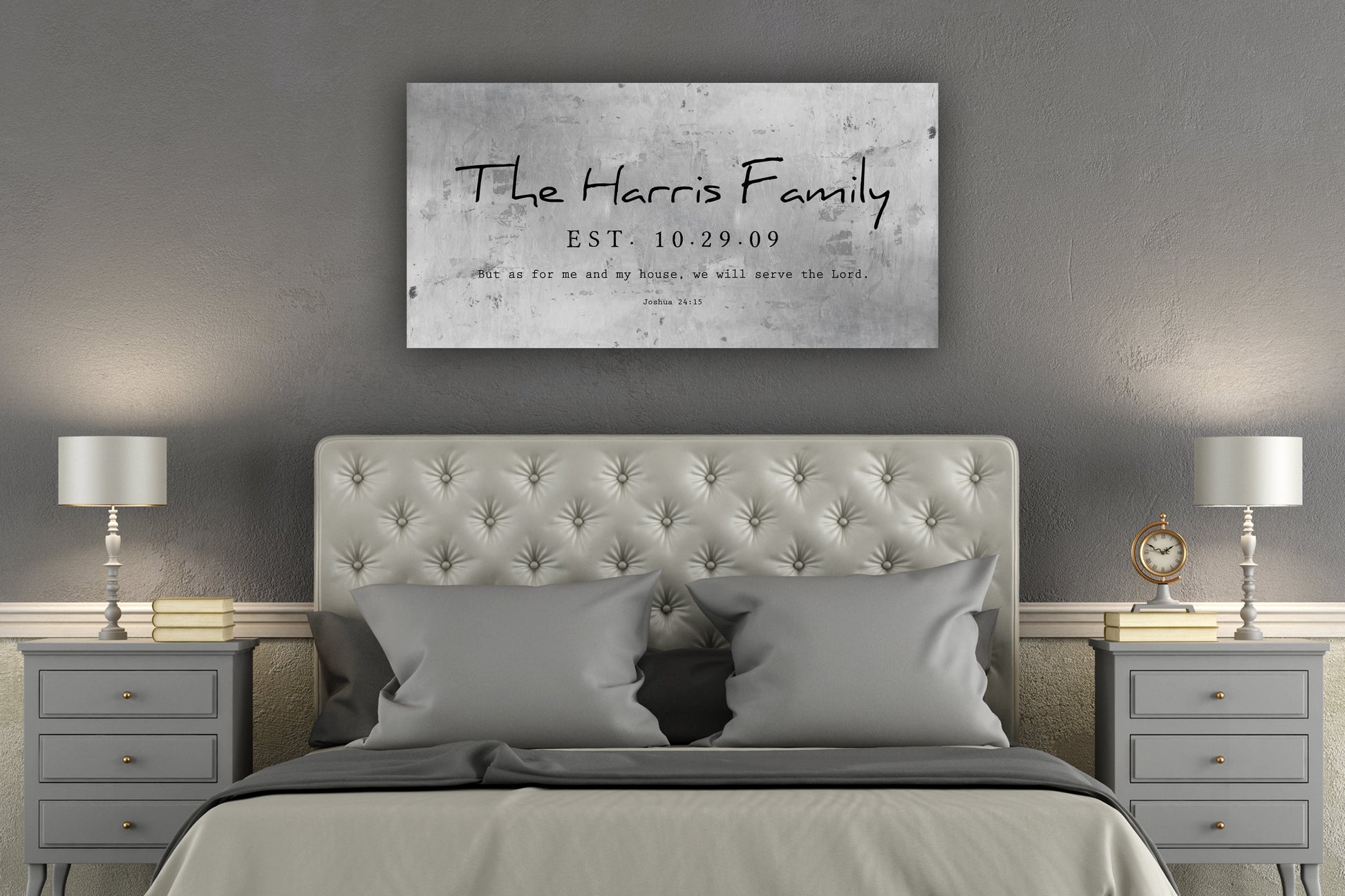 Rustic Family Name Sign with Joshua 24:15 - HoneycombProverbs - Signs - Christian Wall Art