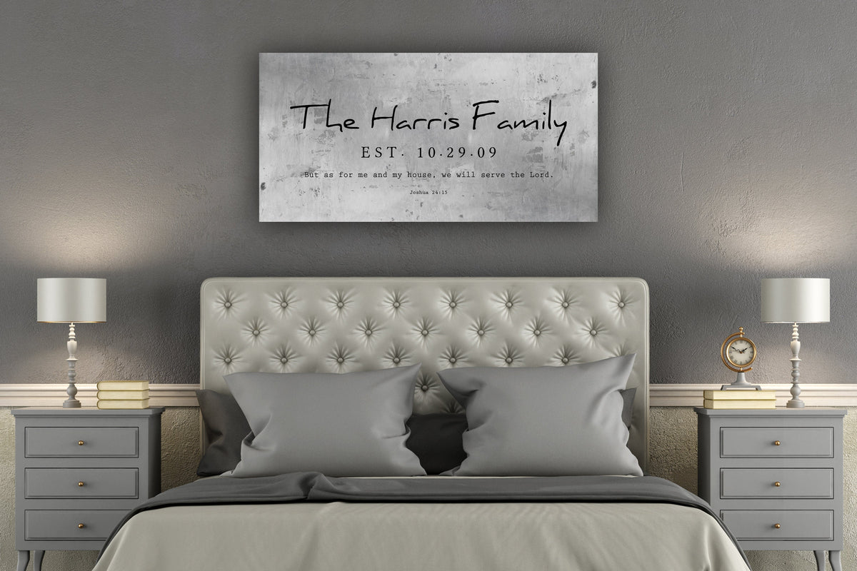 Rustic Family Name Sign with Joshua 24:15 - HoneycombProverbs - Signs - Tin and Aluminum Gifts