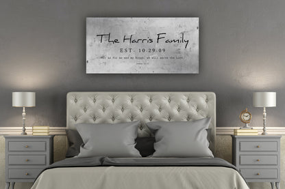 Rustic Family Name Sign with Joshua 24:15 - HoneycombProverbs - Signs - Tin and Aluminum Gifts
