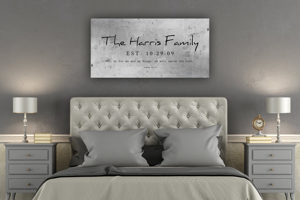 Joshua 24:15 Family Name Sign on Tin - HoneycombProverbs - Signs - Tin and Aluminum Gifts