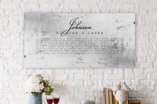 Personalized Distressed Tin Wedding Vow Sign - HoneycombProverbs - Signs - Tin and Aluminum Gifts