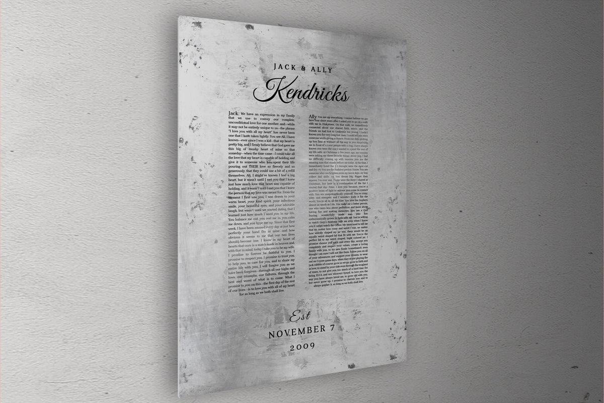 Wedding Vow Memento Gift on Tin - HoneycombProverbs - Gifts For The Couple - Tin and Aluminum Gifts
