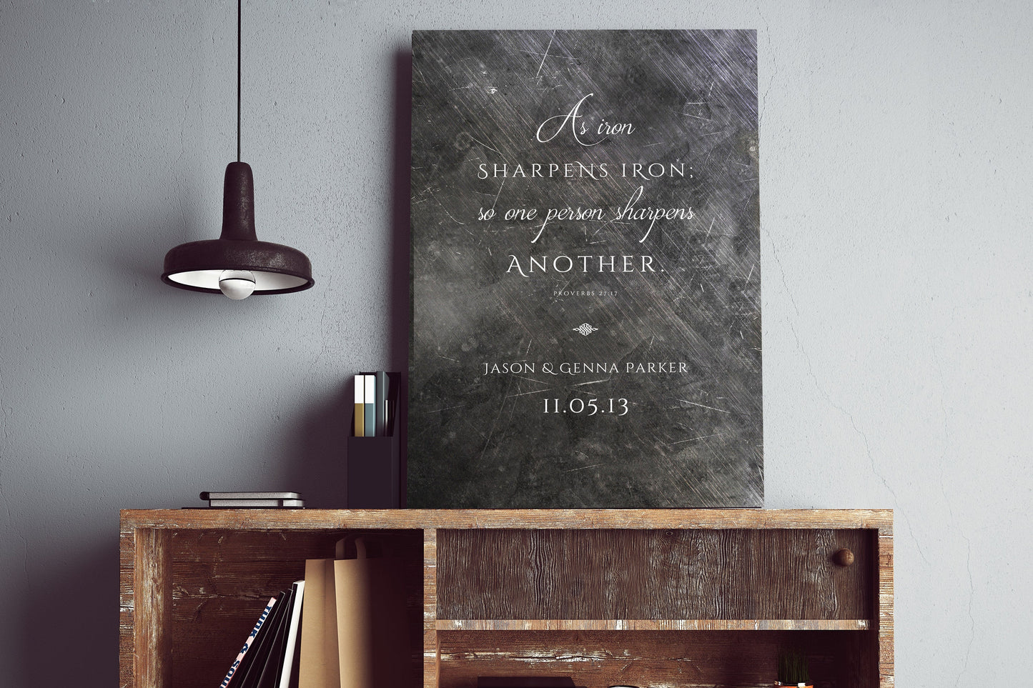 As Iron Sharpens Iron Personalized Gift - HoneycombProverbs - Signs - Christian Wall Art